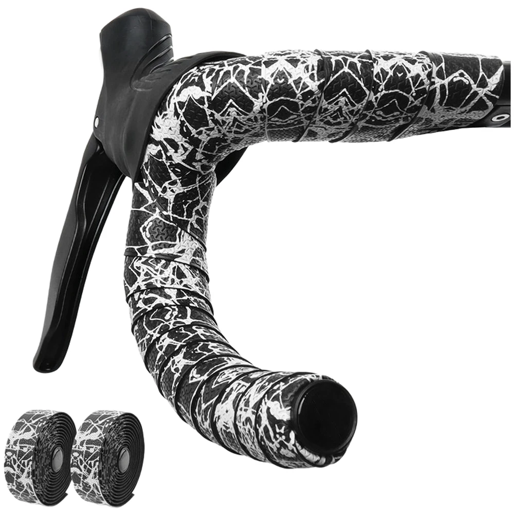 PU For Road Bike Handlebar Tape with Shock Absorbing 3mm EVA Layer and Waterproof PVC End Protectors 210x3x0.3cm