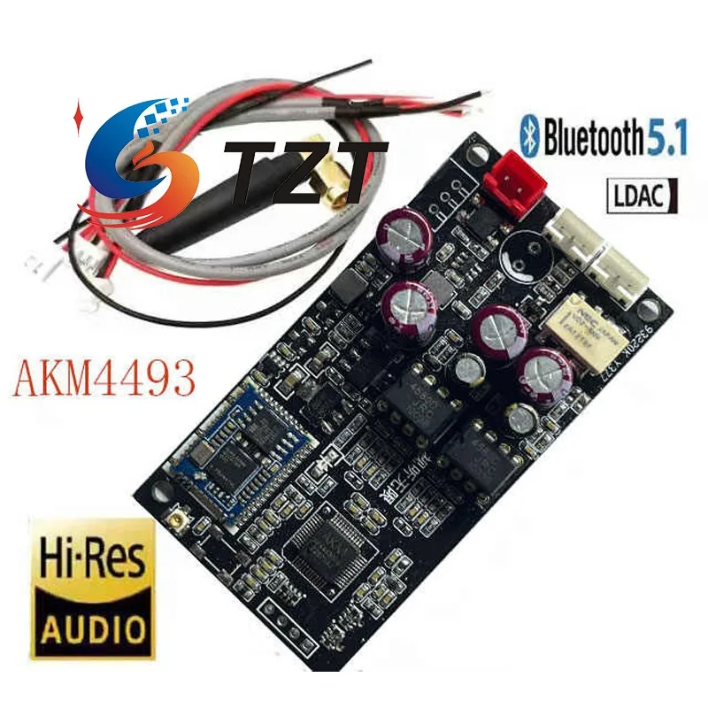 

TZT QCC5125 Bluetooth5.1 AK4493SEQ Lossless /ES9038 Audio Decoder Board Wireless Audio Receiver Support for LDAC/APTX HD