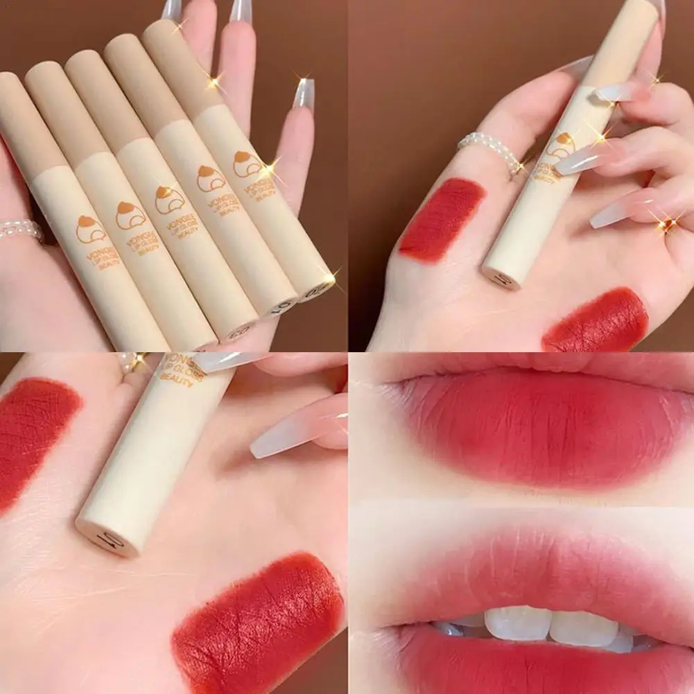 5 Farben/Set matte Lippen glasur Antihaft lang anhaltende nicht reizende samt matte Lippenstift feuchtigkeit spendende pflegende seidige Lippe