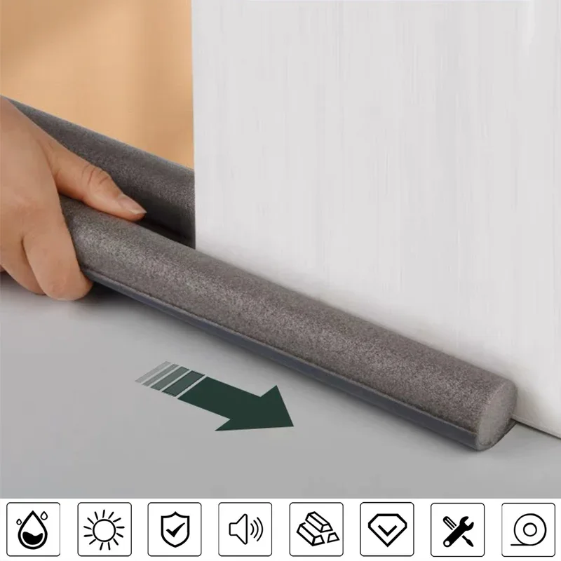 Windproof Door Seal Strip Draught Excluder Stopper Door Bottom Guard Double Protector Doorstop Dust-proof Blocker Sealer Strip