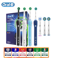 Oral-B Pro 4000 Electric Toothbrush with 4 Brush Heads Rechargeable Adult Teeth Brush With Pressure Sensor 4 Brushing Modes