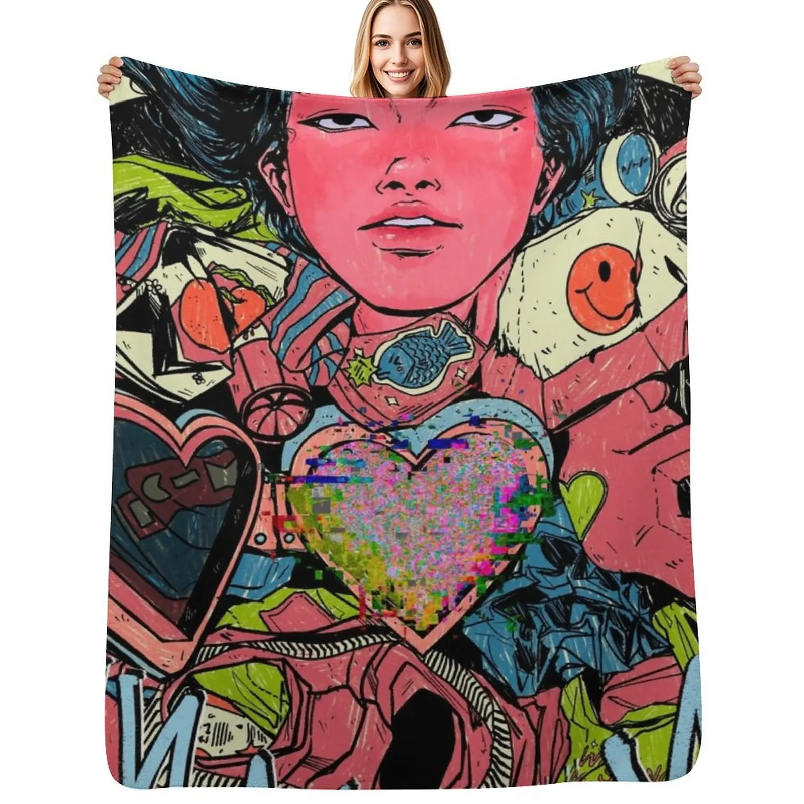 

washing machine heart - mitski Throw Blanket Modern Design Soft Blanket for Home Decor