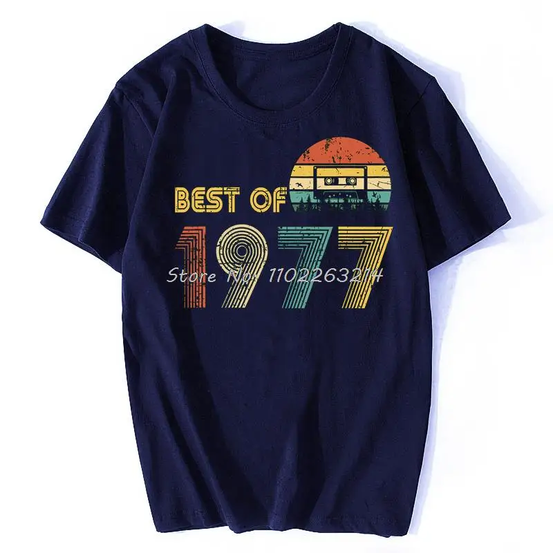 أفضل من 1977 43rd هدايا عيد ميلاد تي شيرت الرجال الجرافيك تي شيرت قصير الأكمام القطن الشريط التي شيرت كول تيز بلايز المتضخم #4