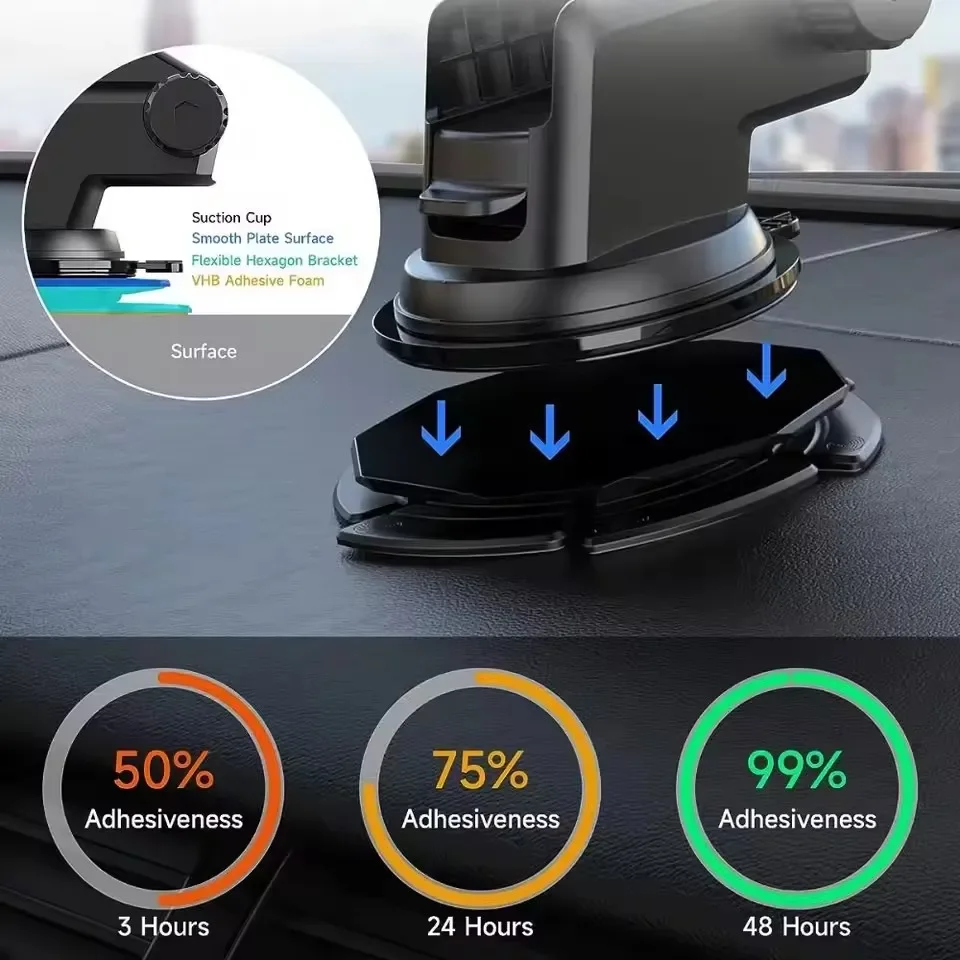 Anti Slip Silicone Suction Dashboard Phone Pad Holder Disc for Curved Car Dash Stand Non Skid Universal Mount view 3