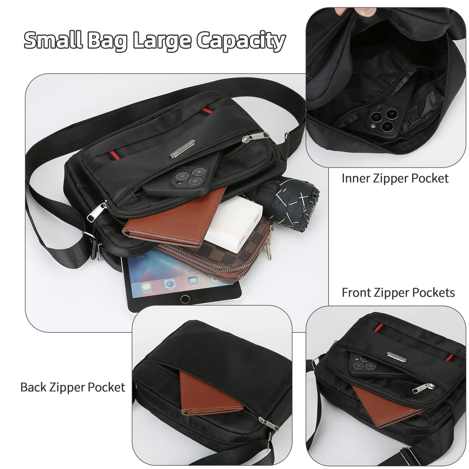 Легкая сумка через плечо для мужчин, 7,9-дюймовая дорожная сумка для планшета, сумка через плечо, повседневная нагрудная сумка для пешего туризма, кемпинга, работы