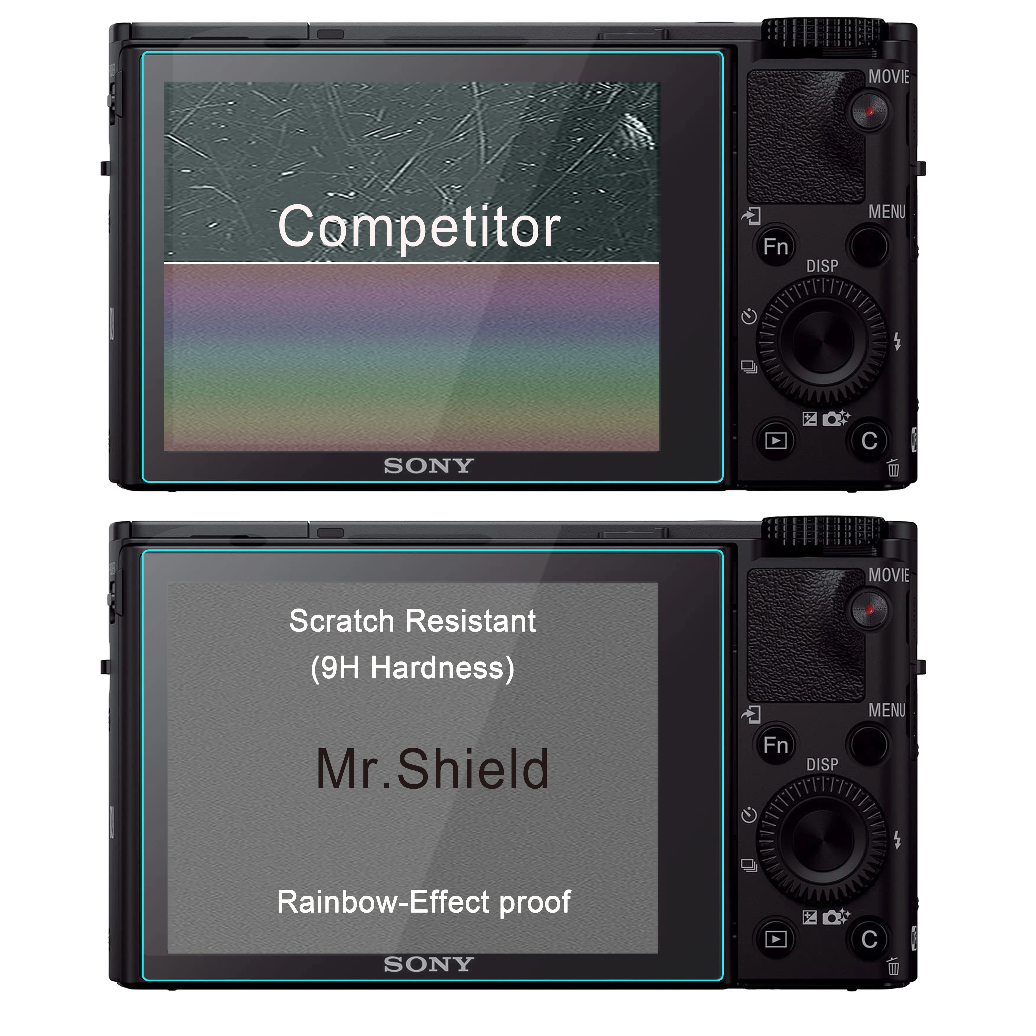 Mr.shield [3パック] Sony RX100VI RX100V RX100IV RX100III RX100II RX100 Digital Camera用スクリーンプロテクター [強化ガラス]