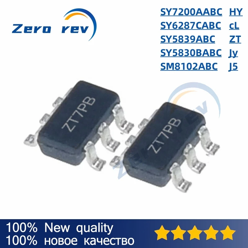 10Pcs 100% New SY7200AABC HY SY6287CABC cL SY5839ABC ZT SY5830BABC Jy SM8102ABC J5 SOT-23-6