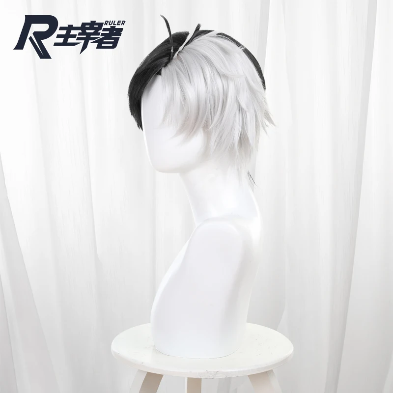 Anime WIND BREAKER Cosplay HARUKA SAKURA Wig Halloween Play Party Stage High Quality Short Black White Curly Hair Costume Props