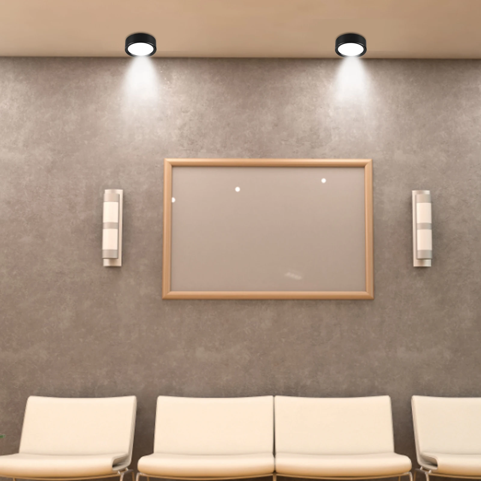 โคมไฟเพดาน LED ติดตั้งพื้นผิวมินิในร่ม Porch Spotlight 3สี3/5/7/12W 220V สำหรับ Exhibition Hall ห้องนั่งเล่น