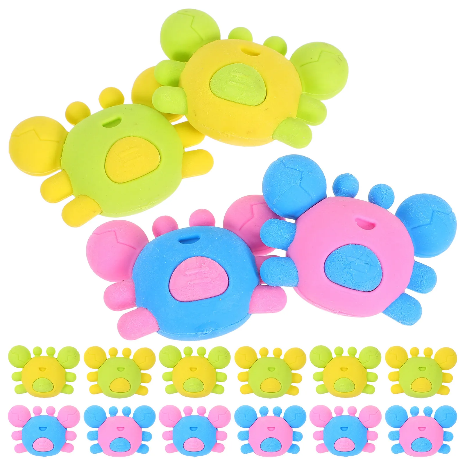 

20 шт., канцелярские принадлежности, мини-ластик в форме краба, пластиковые ластики для карандашей для студентов, канцелярские товары, школьные и офисные принадлежности