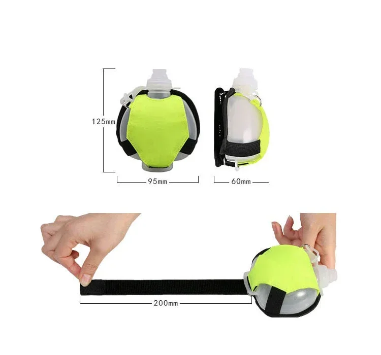 Mini Running Wrist Water Bottle Kettle Holder Wrist Storage Bag Hydration Pack Soft Flask For Marathon Riding Fitness Climbing