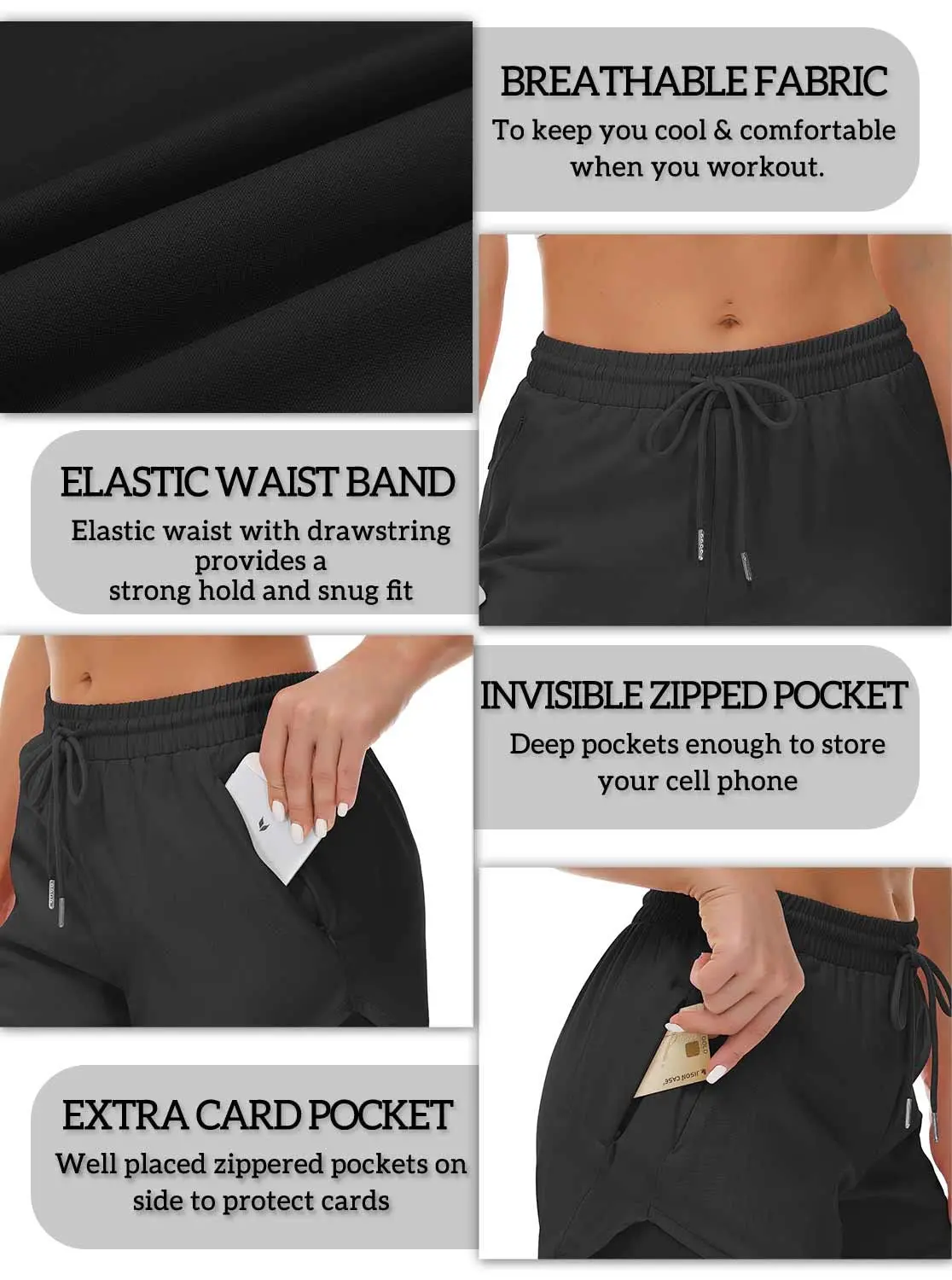 Women's athletic shorts, running, yoga, two-piece design, anti-exposure shorts, fitness, elastic, slimming leggings - Image 5