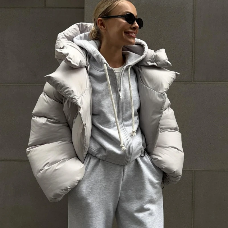 New in Winter Warm Cotton Puffer Jackets Women's Loose Parkas Coat Vintage Bread Jacket Outwear Office Ladies Quilted Clothing
