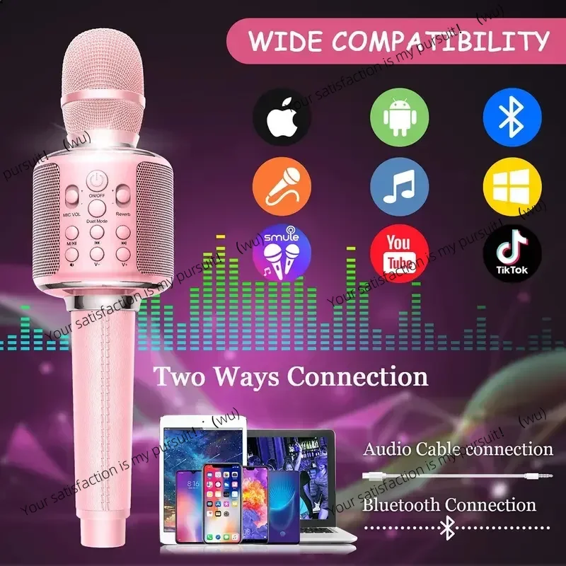 ZOCI-Microphone Bluetooth Wireless Mic Portable Singing Machine with Duet Sing/Record/Play/Reverb Adult/Kid Gift for Home KTV