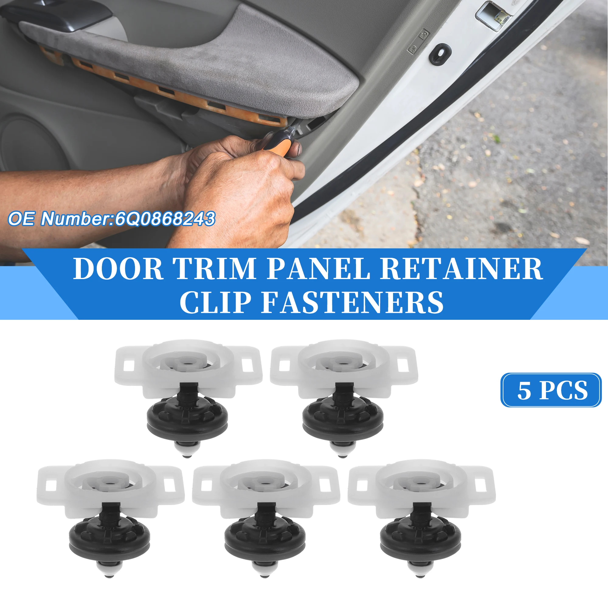 

UXCELL Door Panel Trim Clips Base Bracket Retainer Compatible for Audi A4 2003-2009 Durable Plastic Black Multipurpose Car Trim