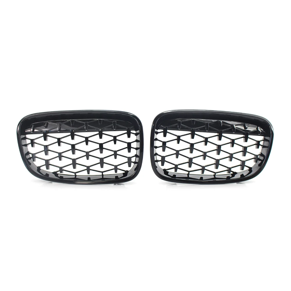 Glossy Black Car Front Hood Kidney Grill For BMW F20 F21 118i 120i 125i 1Series 2011 2012 2013 2014 Diamond Meteor Grille