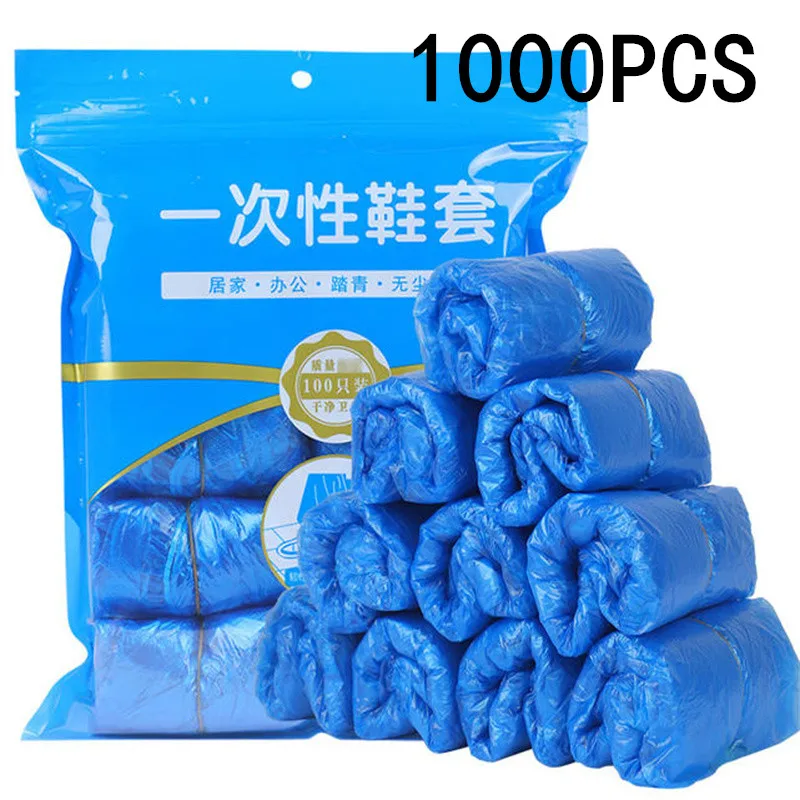 500/1000PCS Plastic Disposable Waterproof Shoe Covers Non-Slip Wear-Resistant Cleaning Overshoes Outdoor Rainy Day Carpet Clean