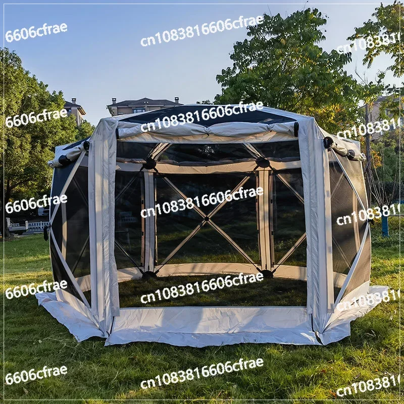 Outdoor Yurt Hexagonal Tent Outdoor Camping Picnic Car Tail Automatic Quick Open Chimney Winter