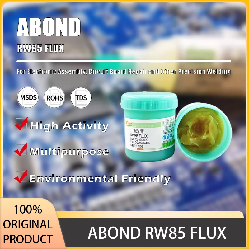 

ABOND RW85 FLUX Высокоточный, экологически чистый бессвинцовый и безгалогеновый паяльный флюс для электроники Оригинальный продукт