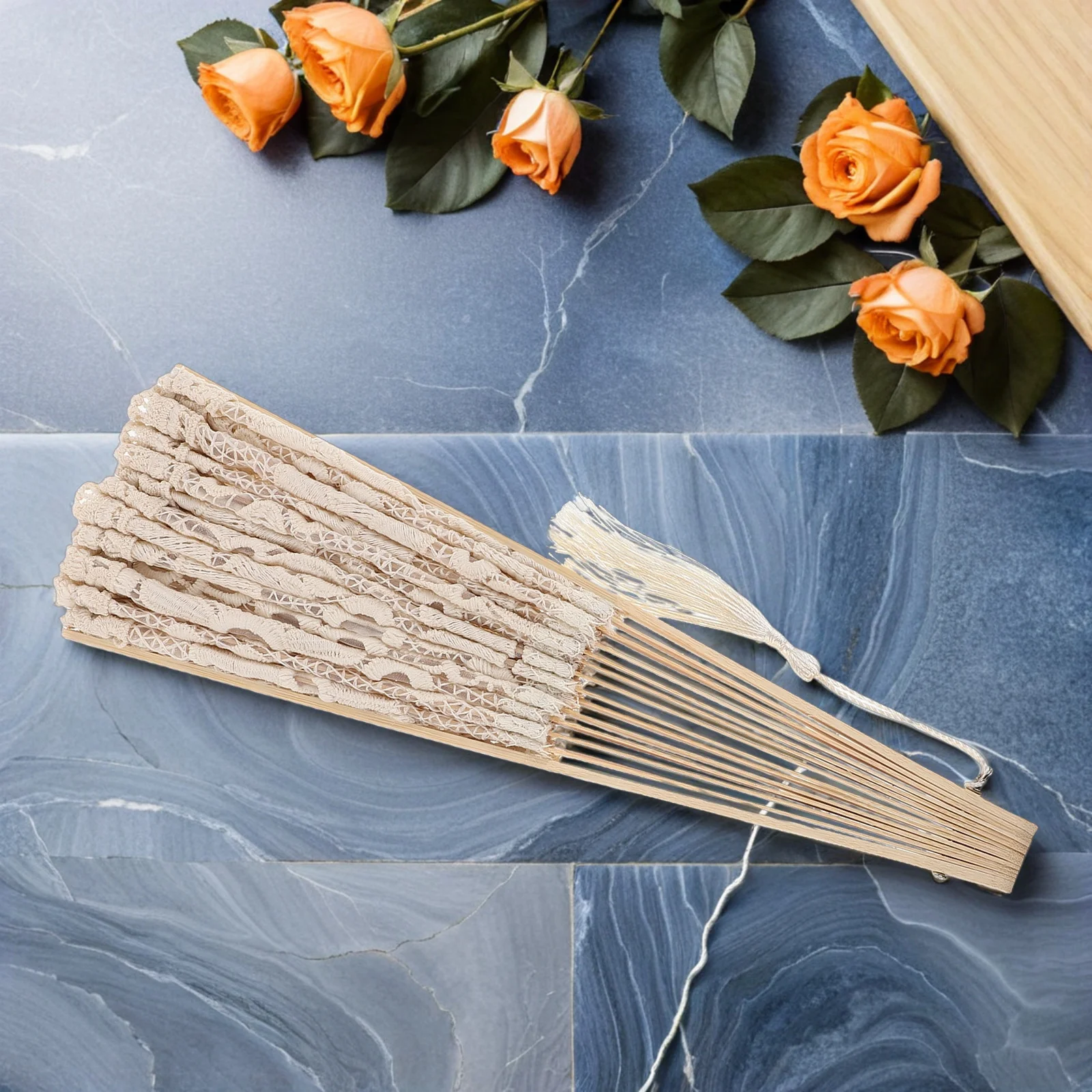 

Elegant 24Cm Lace Folding Fan Handheld Vintage Manual Decorative Summer Cooling Fan Women's Fashion Accessories Popular Choice