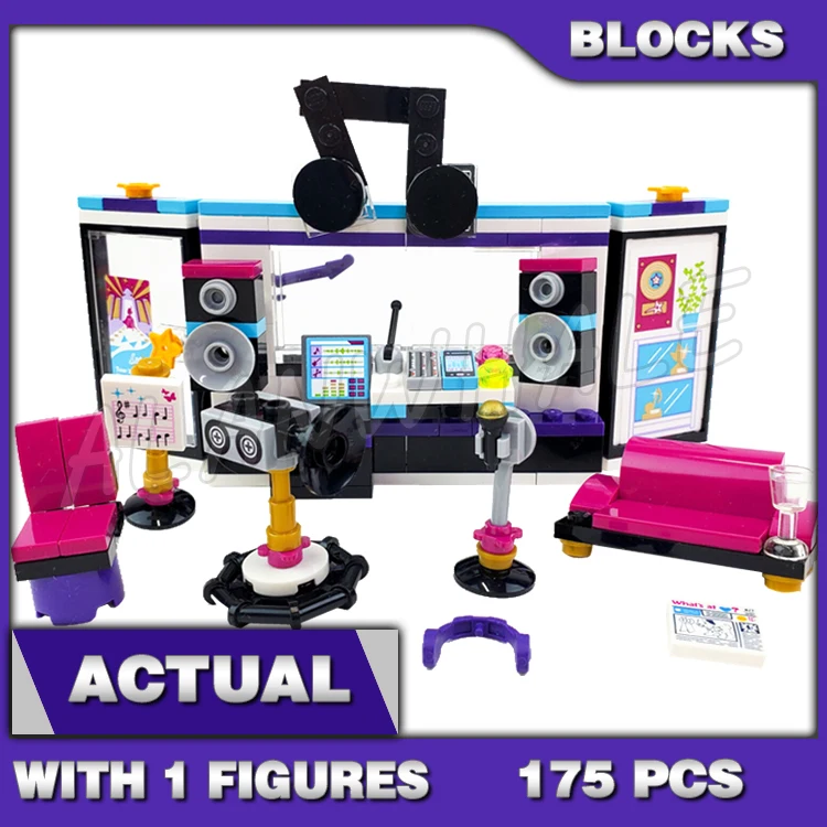 

175 шт., студия звукозаписи «Друзья поп-звезда», Olivia Superstar Singer 10403, модельный комплект, блоки, кирпичные игрушки, совместимые с