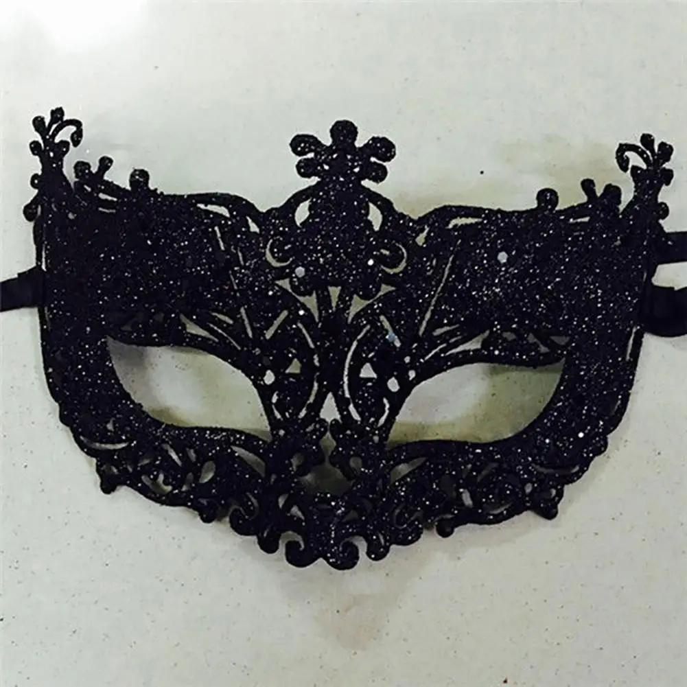 Glitter Anime Cosplay Mask Masquerade Face Cover Exquisite Prom Party Costume Halloween Ribbon Mask Nightclub Queen Eye Mask