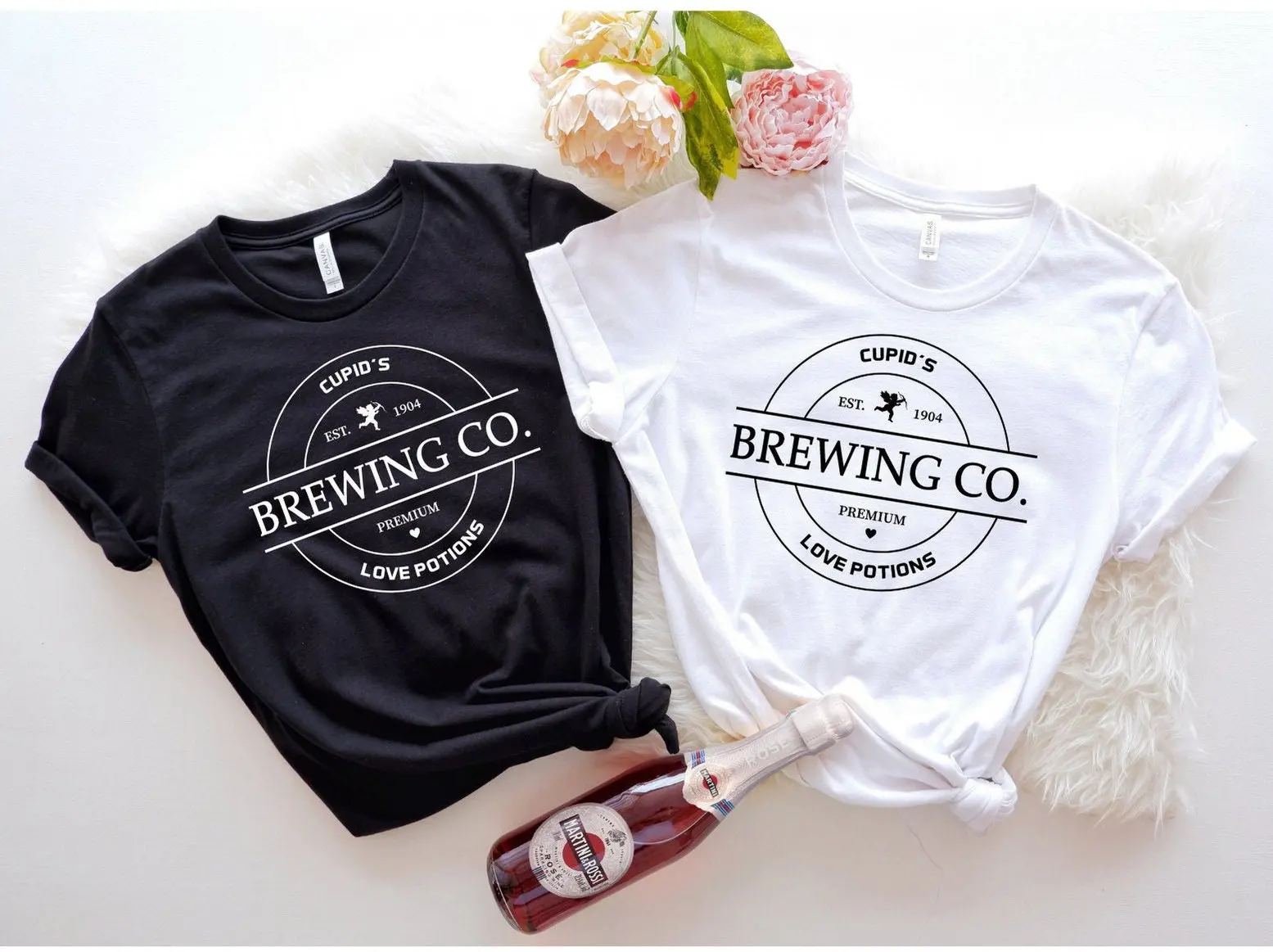 Cupid'S Brewing Co T Shirt Premium Love Potions Cupid Valentine'S Day Matching Valentine Couple