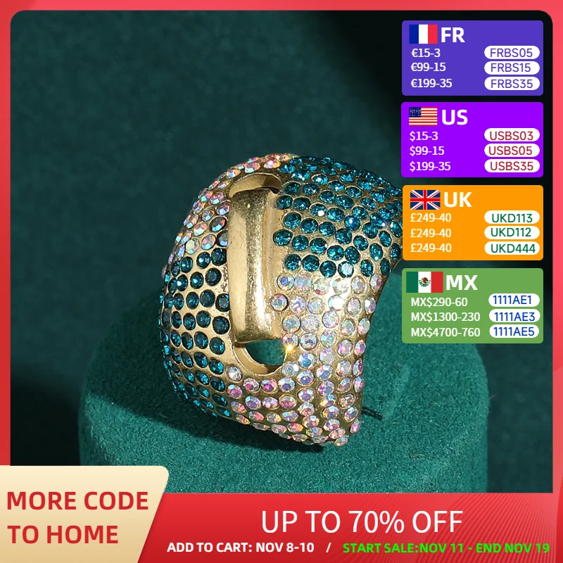 

Vintage Rings Woman Large Gold Color Rhinestone Natural Green Luxury Quality Jewelry Designer Party Accessories Trends 2025 New