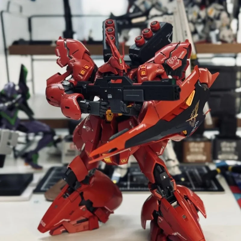 RG 1/144 Sazabi الجمعية أطقم منمذجة عمل أرقام البلاستيك نموذج اللعب يأتي مع الشارات المياه سطح المكتب زخرفة الأولاد جمع الهدايا