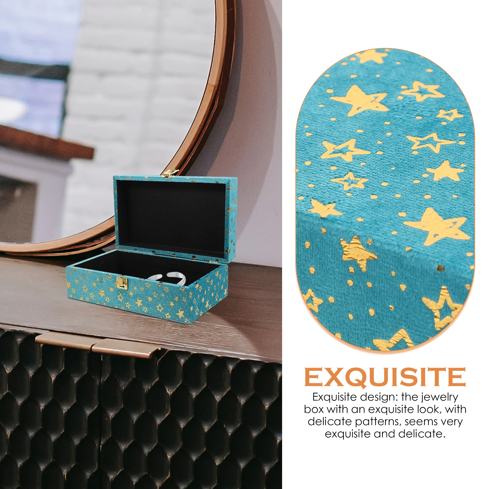 

Wooden Organizer Trinket Desktop Container Light Portable Flip Lid For Bracelets Earrings Rings Wood With Lid Retro Trinket