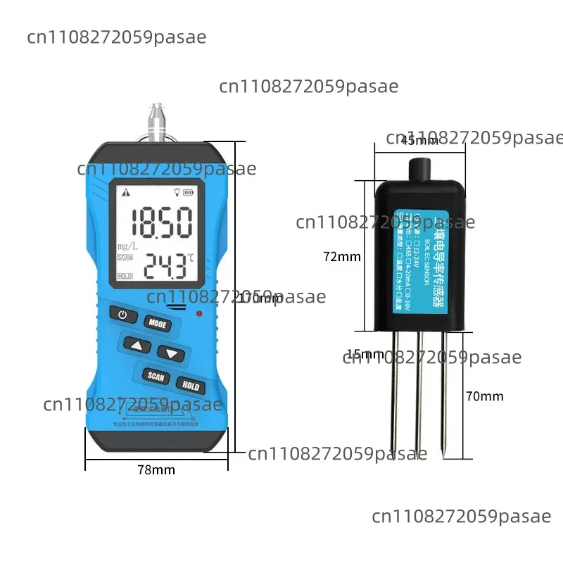 7 In 1 Rapid Soil Tester Meter Nitrogen Phosphorus Potassium N P K PH Humidity Moisture Nutrient Conductivity Tester EC Meter