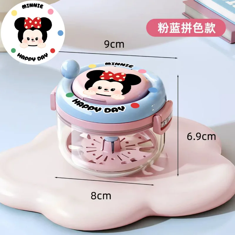 Estuche para Retenedores de Dientes de Mickey Mouse de Disney, Caja de Almacenamiento Giratoria Portátil con Espejo, Estuche de Viaje para Limpieza de Alineadores Ortodónticos y Dentaduras Postizas