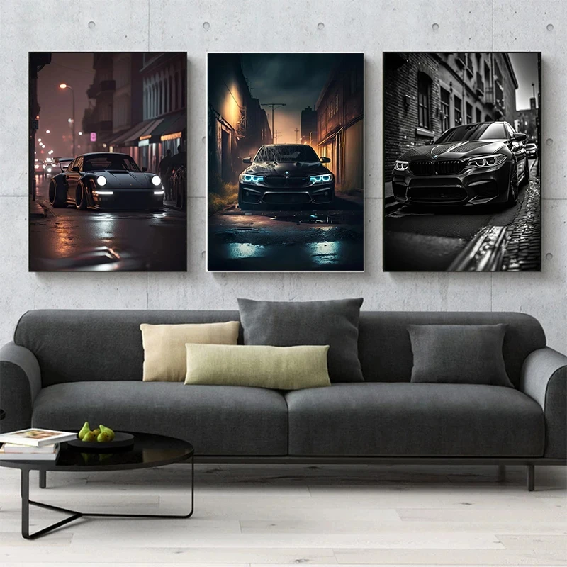 1 Stück rahmenlose moderne Leinwandbilder Autos BMW E30 M3 Poster und HD-Drucke Wandkunst Bilder zur Raumdekoration Wohnzimmer