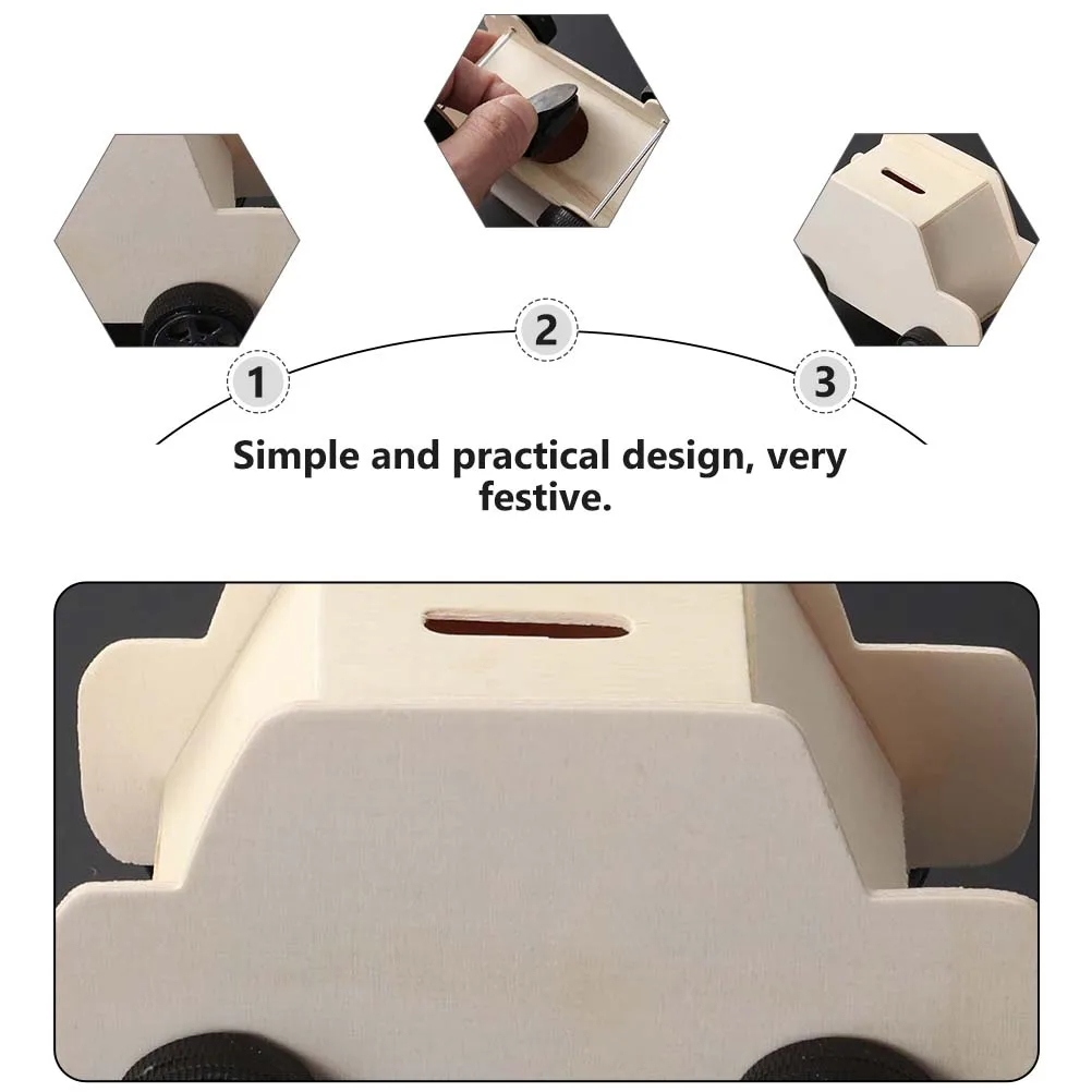 

8pcs Wooden Car Money Bank Storage Boxes DIY Saving Jars Multi Function Coin Cases Containers Toy Premium Eco Friendly Healthy