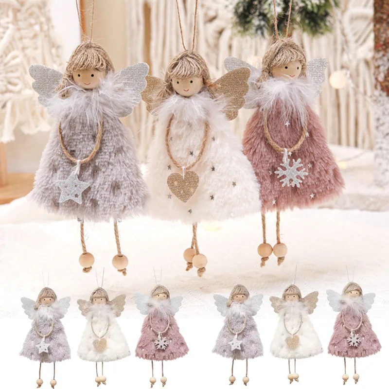 Weihnachten hängende Engel Puppe Anhänger Plüsch Engel Ornamente Weihnachtsbaum Dekore für Hochzeit Geburtstag Party Neujahr Urlaub Dekor