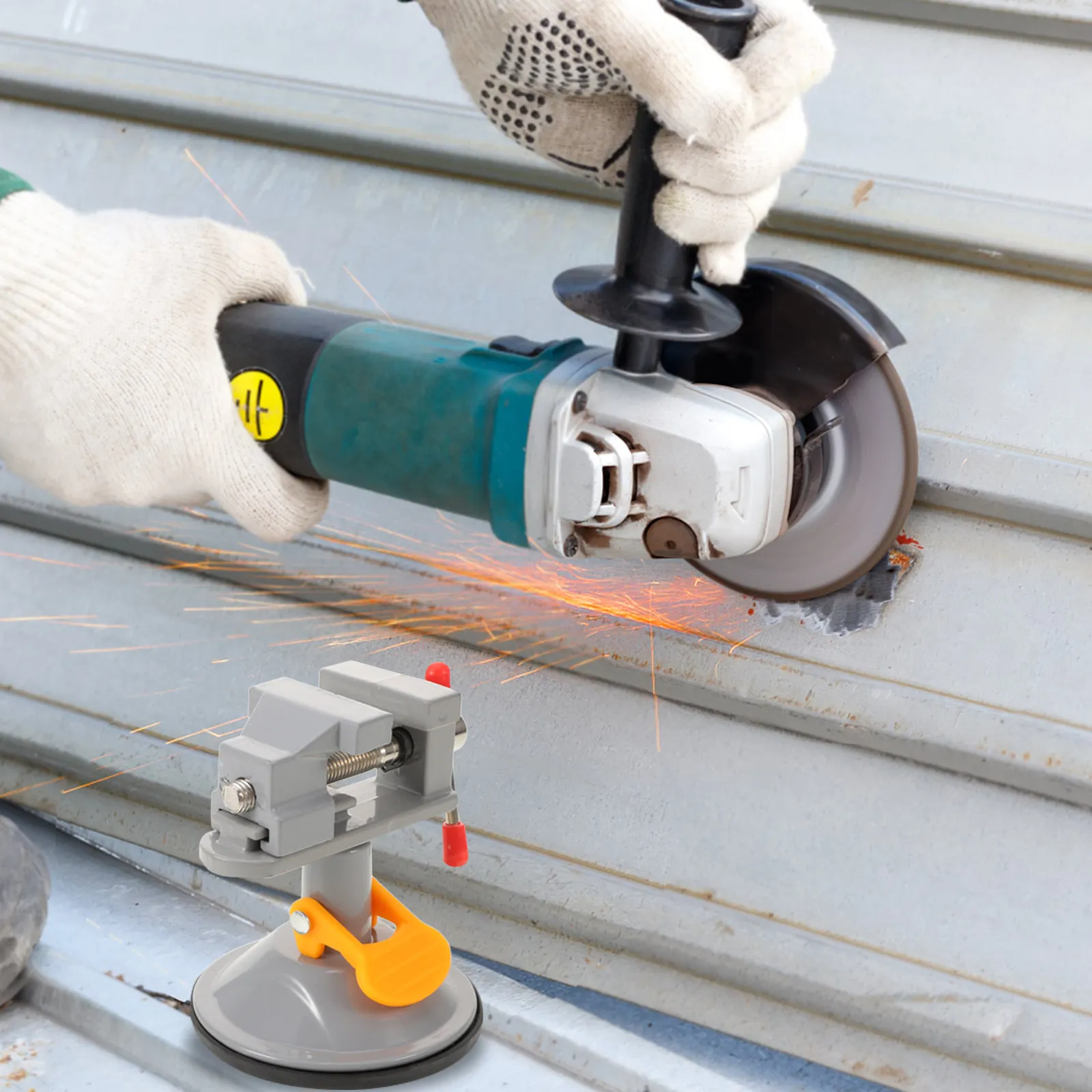 Rotating Clamp-on Bench Vise Swivel Base Table Vise Compact Lightweight Multi- Workshop Tool Welding Table Clamps