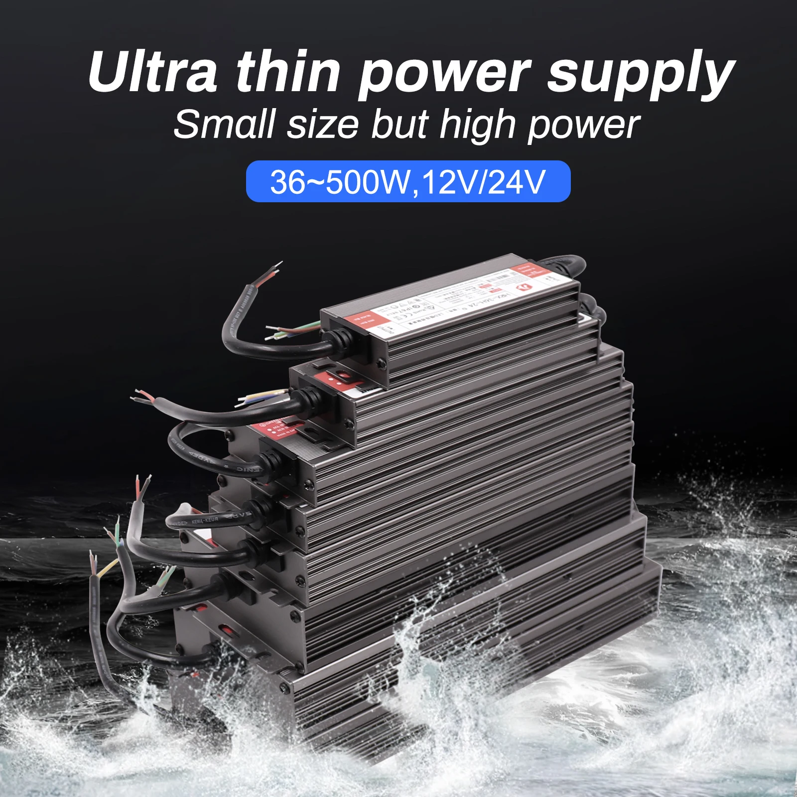 

IP67 Waterproof LED Driver 12V 24V Constant Voltage Power Supply Aluminum LED Transformer 600W 500W 400W 300W 200W 150W 100W 60W