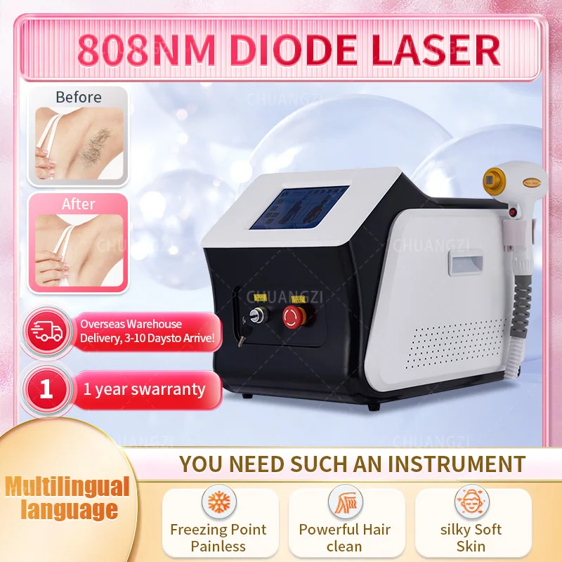 Triple Wavelength 808 Nm Skin Rejuvenation Ice Platinum Depilacion 3 Waves 755 1064 808nm Diode Laser Hair Removal Machine