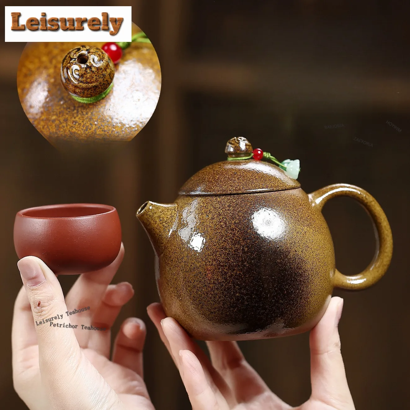 370ml Elegant Yixing Purple Clay Teapots Handmade Kiln Fambe Dragon Egg Pot Raw Ore Dragon Bone Golden Sand Mud Kettle Zisha Tea