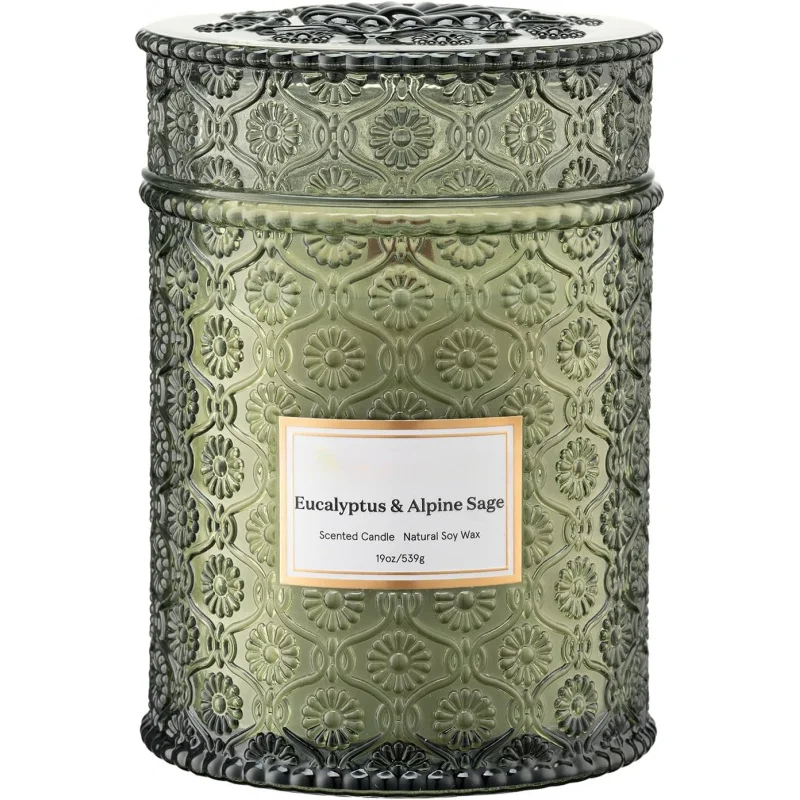 

9 oz Natural Soy Wax Candle Wooden Wick 90 Hours Burn for Home Cleansing Relaxation & Decor