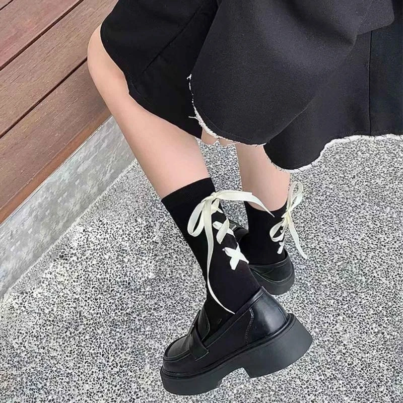 

Тонкие дышащие летние женские носки в рубчик для девочек, модные однотонные длинные носки, 15UB