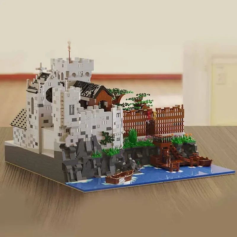 Moc blocos de construção fortaleza modelo castelo medieval tijolos técnicos diy montagem brinquedos construção para crianças presentes do feriado