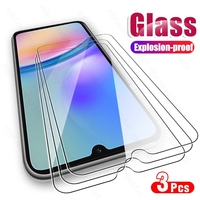 Samung A05s 4G Case 3PCS HD Tempered Glass For Samsung Galaxy A05 A05s Full Cover Protective Glass Sumsung Sansung A 05s 05 s 4G