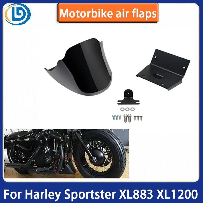 

New Black Motorcycle Front Chin Spoiler Air Dam Fairing Cover Mudguard Air Dam Fair for For Harley Sportster XL883 XL1200