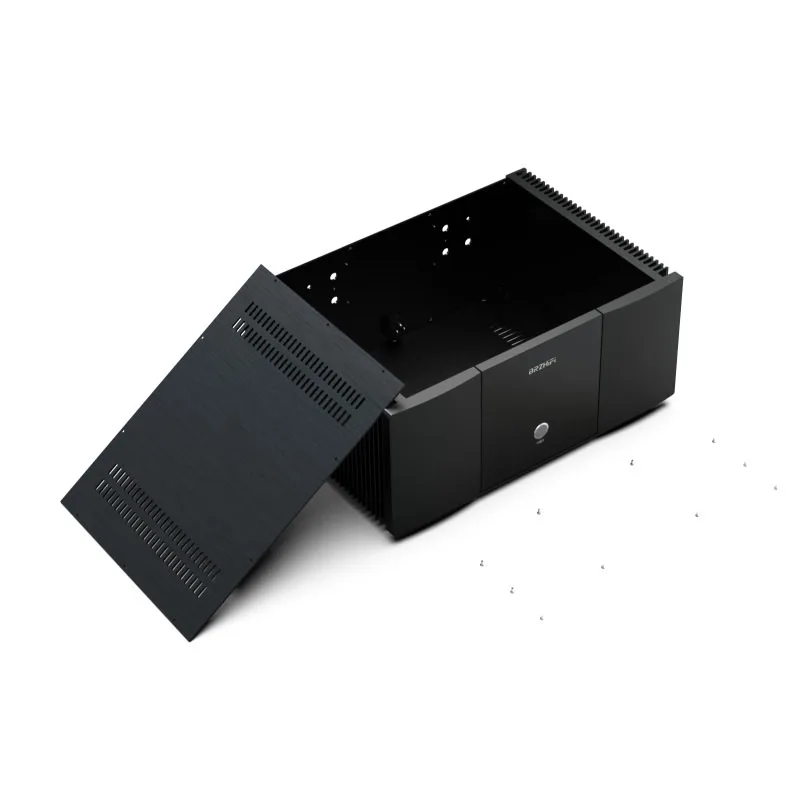 Telaio dell'amplificatore di potenza con marchio interamente in alluminio telaio dell'amplificatore di raffreddamento su entrambi i lati classe A e B telaio posteriore in alluminio puro