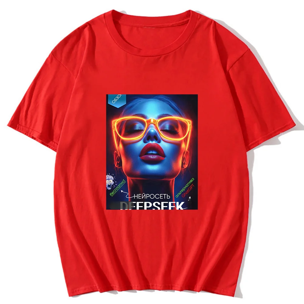 deepseek AI Girl y2k clothes tops t shirt Minimalist Male Female Neutral Casual Original women ropa de mujer graphic kawaii men