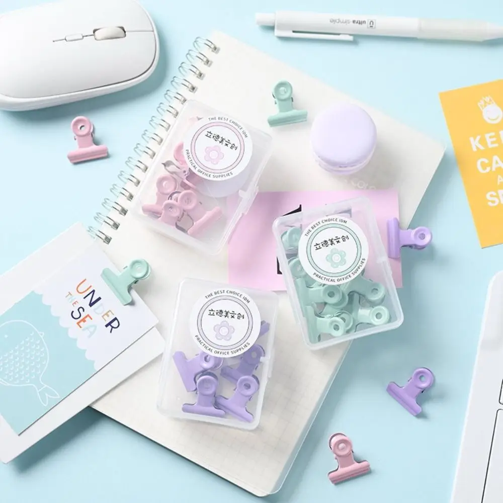 Macaron Color Dovetail Clip Ticket Clip Fixing Clips Desktop Storage Document Metal Binder Clip Organizers File Folder