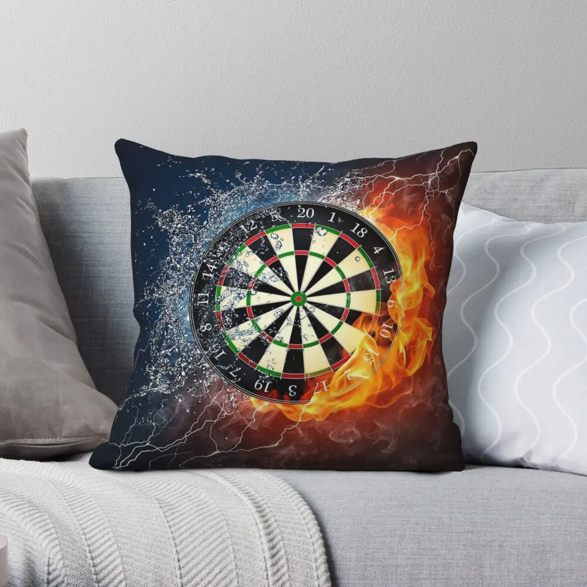 

Fire And Ice Dartboard Square Pillowcase Polyester Linen Velvet Creative Decorative Throw Pillow Case Bed Cushion Cover 45x45