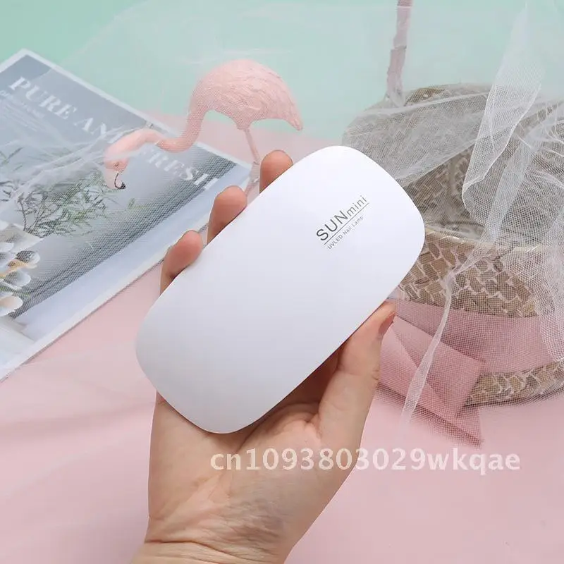 Mini lámpara de fototerapia Sunmini Mouse, interfaz USB, lámpara de secado de esmalte de uñas, lámpara plegable para hornear para decoración de uñas con temporizador