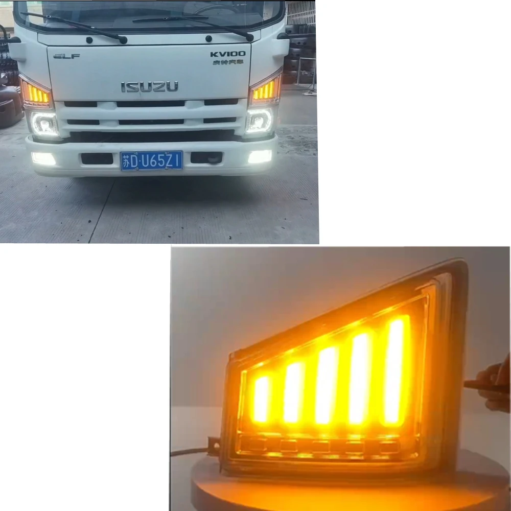 2Pcs LED Turn Signal Corner Ligh  700P Truck New Models Daytime Running Light For Isuzu ELF